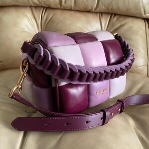 LKNW Kate Spade BOXXY Quilted Leather Crossbody Bag Two Straps Shades of Purple